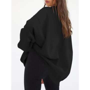 Fisoew Women's Cozy Oversized Half Zip Sweatshirt