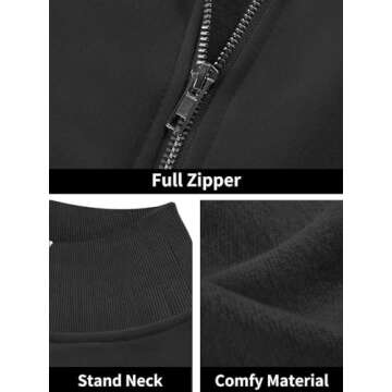 Fisoew Women's Cozy Oversized Half Zip Sweatshirt