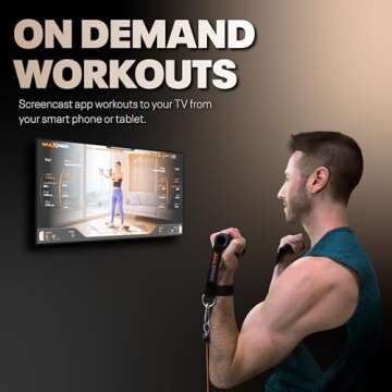 MAXPRO Fitness: Cable Home Gym | As Seen on Shark Tank | Versatile, Portable, Bluetooth Connected | Strength, HIIT, Cardio, Plyometric, Powerful 5-300lbs Resistance, Raw Metal SmartConnect Only