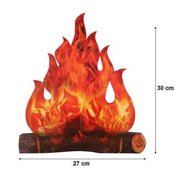 Boao 2 Set Fake Fire Fake Flame Camping Decoration 3D Cardboard Campfire Centerpiece Artificial Flam...