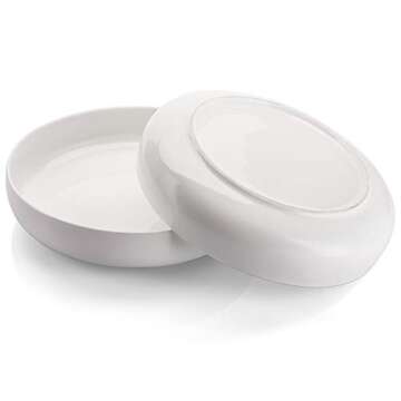 Foraineam 8 Inch Porcelain Round Salad Pasta Bowl Set 22 Ounce Deep Soup Plates White Catering Servi...