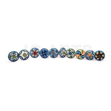 DORPMARKET Sky Blue Ceramic Drawer Knobs 10 Piece Set