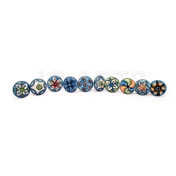 DORPMARKET Sky Blue Ceramic Drawer Knobs 10 Piece Set