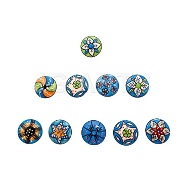 DORPMARKET Sky Blue Ceramic Drawer Knobs 10 Piece Set