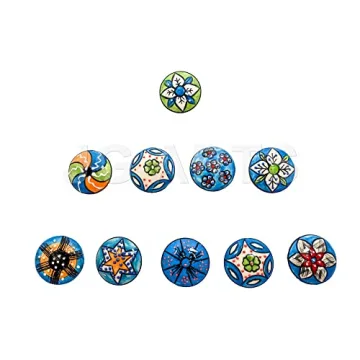 DORPMARKET Sky Blue Ceramic Drawer Knobs 10 Piece Set