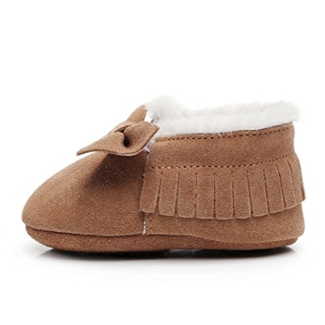 Stylish HONGTEYA Baby Moccasins with Fur Fleece
