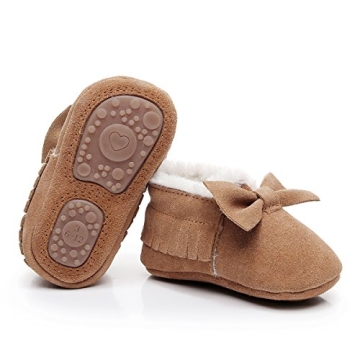 Stylish HONGTEYA Baby Moccasins with Fur Fleece