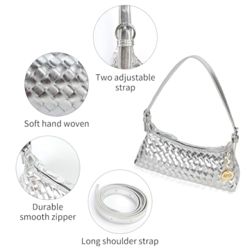 PS PETITE SIMONE Vegan Leather Woven Shoulder Bag