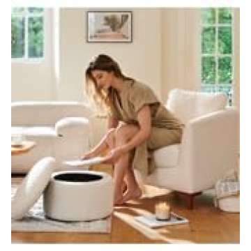 Plush Sherpa Accent Chair with Ottoman Cream Comfort