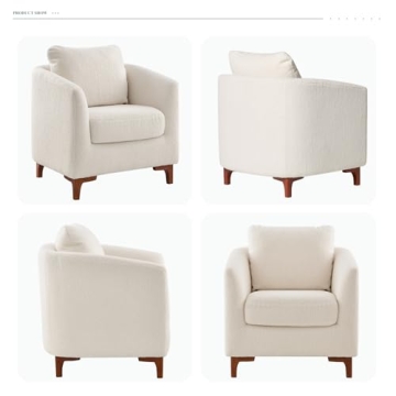 Plush Sherpa Accent Chair with Ottoman Cream Comfort