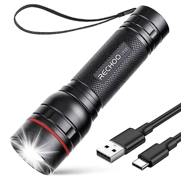RECHOO Rechargeable Flashlights High Lumens, G1000 Super Bright Flash Light, Small Zoomable Led Flas...