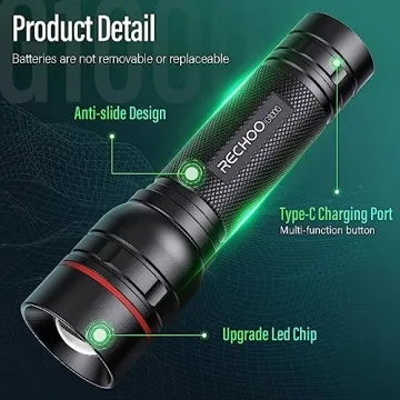 RECHOO G1000 Super Bright Rechargeable Flashlight