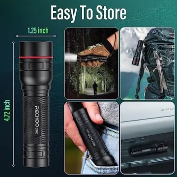 RECHOO G1000 Super Bright Rechargeable Flashlight