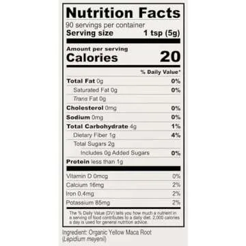 Anthony's Organic Yellow Maca Root Powder, 1 lb, Raw, Gluten Free, Non GMO, Non Gelatinized