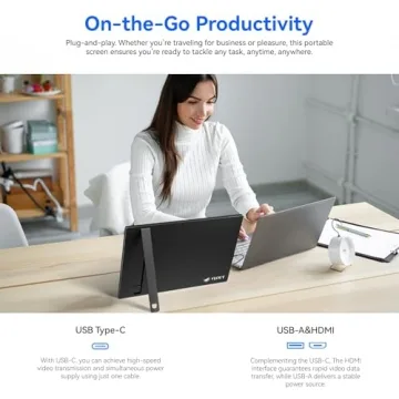 Veout 16" Portable IPS Monitor - USB-C, Freesync, 4 Colors