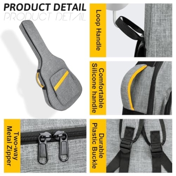 LETSROCK Guitar Case for 40-41 Inch Acoustic Guitars