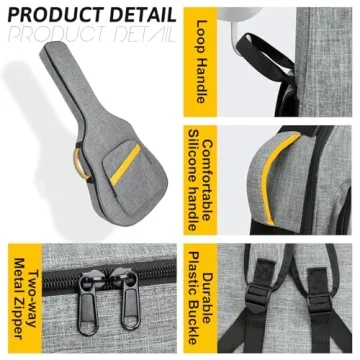 LETSROCK Guitar Case for 40-41 Inch Acoustic Guitars