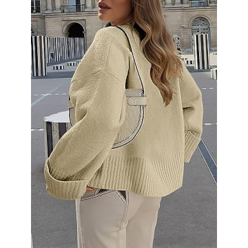 ANRABESS Women's Fuzzy Knit Fall Pullover Sweater