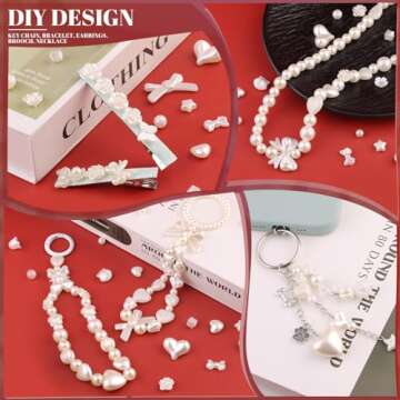 270-320CS Mix Assorted ABS Imitation Pearl Beads for Bracelet Making, Flower Bow Butterfly Star Heart Kawaii Aesthetic Acrylic Beads,Cute Beads for Jewelry Making DIY Necklace Keychain Phone Charms