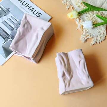 LIZOFER Modern Paper Bag Shape Ceramic Vase Set of 2 for Living Room Bedroom 5.59'' Pink Minimalist Unique Creative Fresh Flower Vases for Home Decor Office Centerpieces Gift for Fake Plant