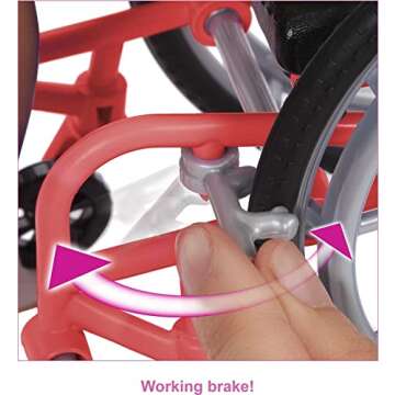 Barbie Fashionistas Doll #166 with Wheelchair and Ramp, Crimped Brunette Hair and Rainbow-Striped Dress with Accessories (Amazon Exclusive)