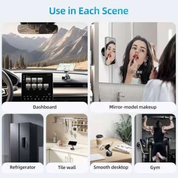 Vacuum Suction Magnetic Phone Holder, Adjustable Vacuum Magnetic Car Phone Holder Foldable Vacuum Magnetic Cell Phone Holder Stand Suction Phone mount for iPhone 16/15/14/13/12/Gym/Shower/Car/Mirror
