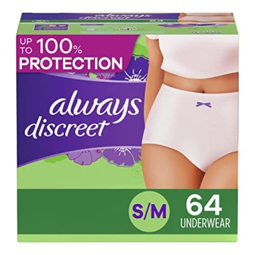 Always Discreet Maximum Absorbency Incontinence Underwear for Women, 64 Count