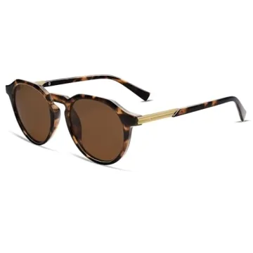 VANLINKER Trendy Round Polygon Polarized Sunglasses for Men Women Vintage Retro Sun Glasses VL9775 B...