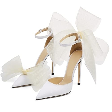 Elegant Women’s Stiletto Heels with Asymmetrical Bows - Stylish & Comfortable for Special Occasion...