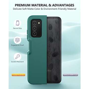for Samsung Galaxy A03s Phone Case: Shockproof Silicone Slim Covers Hybrid Pretty Protective Cell Cases - Durable TPU Dual Layer Drop-Proof Girl, Boys Cute Cover (Forest Green)