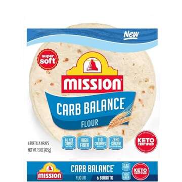 Mission Low Carb Flour Tortilla, Carb Balance Burrito, 6 Count - 2 Packs