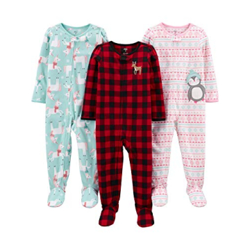 Carter's 3-Pack Baby Girls' Flame Resistant Fleece Pajamas in Fun Designs