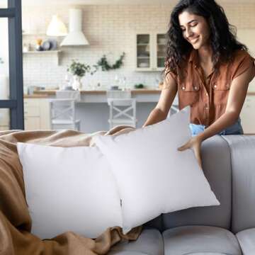Utopia Bedding Throw Pillows Insert (Pack of 2, White) - 22 x 22 Inches Bed and Couch Pillows - Indoor Decorative Pillows