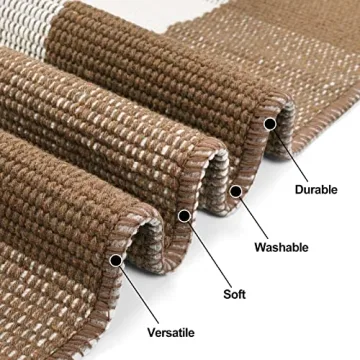 LEEVAN Cotton Buffalo Plaid Rug - Stylish & Durable 4x6