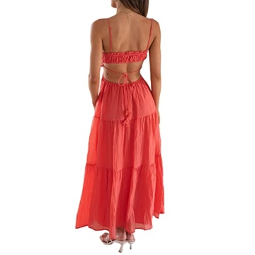 Multitrust Y2K Spaghetti Strappy Maxi Dress for Women