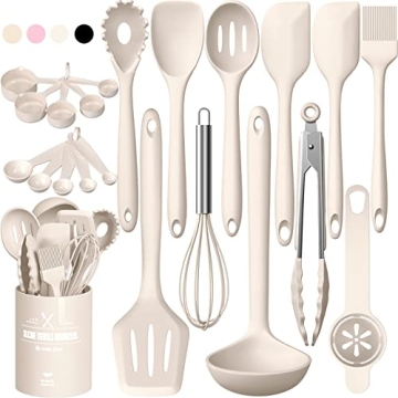 Umite Chef Silicone Kitchen Cooking Utensils Set - 22 Pieces, Heat Resistant, BPA-Free, Dishwasher S...