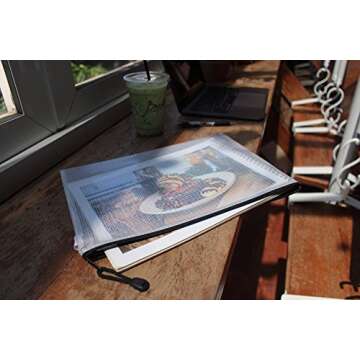 A4 Document Holder with Zipper (15 Pack) – Large Stylish Multipurpose Organizer Folder for School Supplies, Business Papers, Files and More - Clear Mesh Weatherproof Protection Storage Sheet