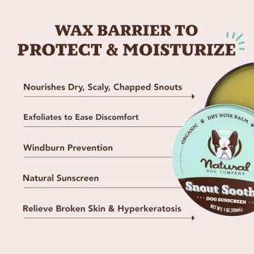 Natural Dog Company Snout Soother Dog Nose Balm, 2 oz. Tin, Dog Balm for Paws and Nose, Moisturizes ...