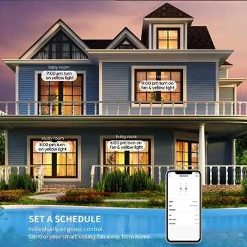 SMAAIR 52 Inch Smart Ceiling Fans with Lights and Remote, 10-Speed Reversible DC Motor Works with Remote Control/Alexa/Google Assistant/Siri Shortcuts (52 Inch, Gold/Black)