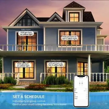 SMAAIR 52 Inch Smart Ceiling Fans with Lights and Remote, 10-Speed Reversible DC Motor Works with Remote Control/Alexa/Google Assistant/Siri Shortcuts (52 Inch, Gold/Black)