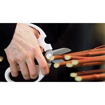 Japanese Flowers and Herbs Scissors, White