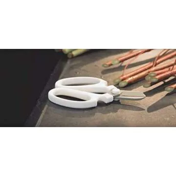 Japanese Flowers and Herbs Scissors, White