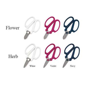 Japanese Flowers and Herbs Scissors, White