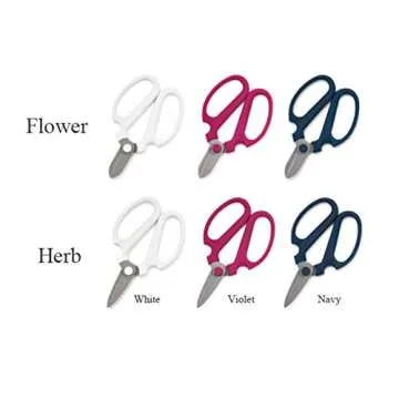 Japanese Flowers and Herbs Scissors, White