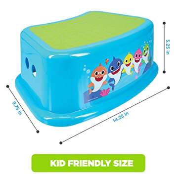 PinkFong Baby Shark Bathroom Step Stool for Kids Using The Toilet and Sink - Kids Step Stool, Potty ...