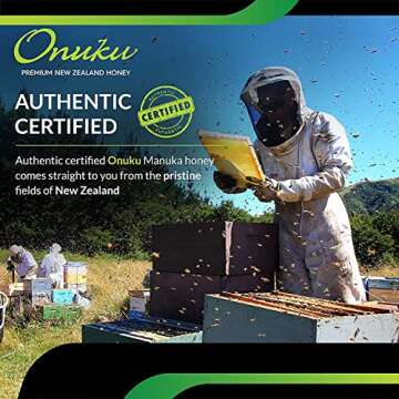 Onuku Premium New Zealand UMF 20+/MGO 830+ (250G) Authentic Manuka Honey | 100% Pure Mineral Rich Properties Non GMO Unpasteurized Certified Delicious Honey
