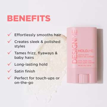 Design.Me HOLD.ME Styling Stick | Vegan Hair Wax Stick for Women | Controls Frizz, Tame Flyaways & S...