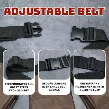 Durable 19 Pocket Heavy Duty Work Belt for Pros and DIYers
