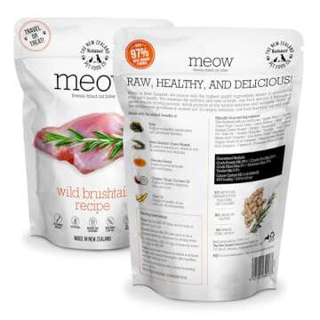 The New Zealand Natural Pet Food Co. Meow Freeze Dried Cat Food - Wild Brushtail Recipe, High Protei...