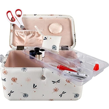 SINGER Large Premium Sewing Basket with Notions Kit - Anthriscus Print